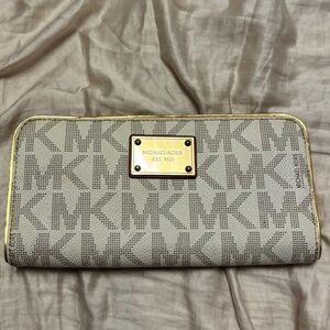 Michael Kors Beige and Gold Wallet